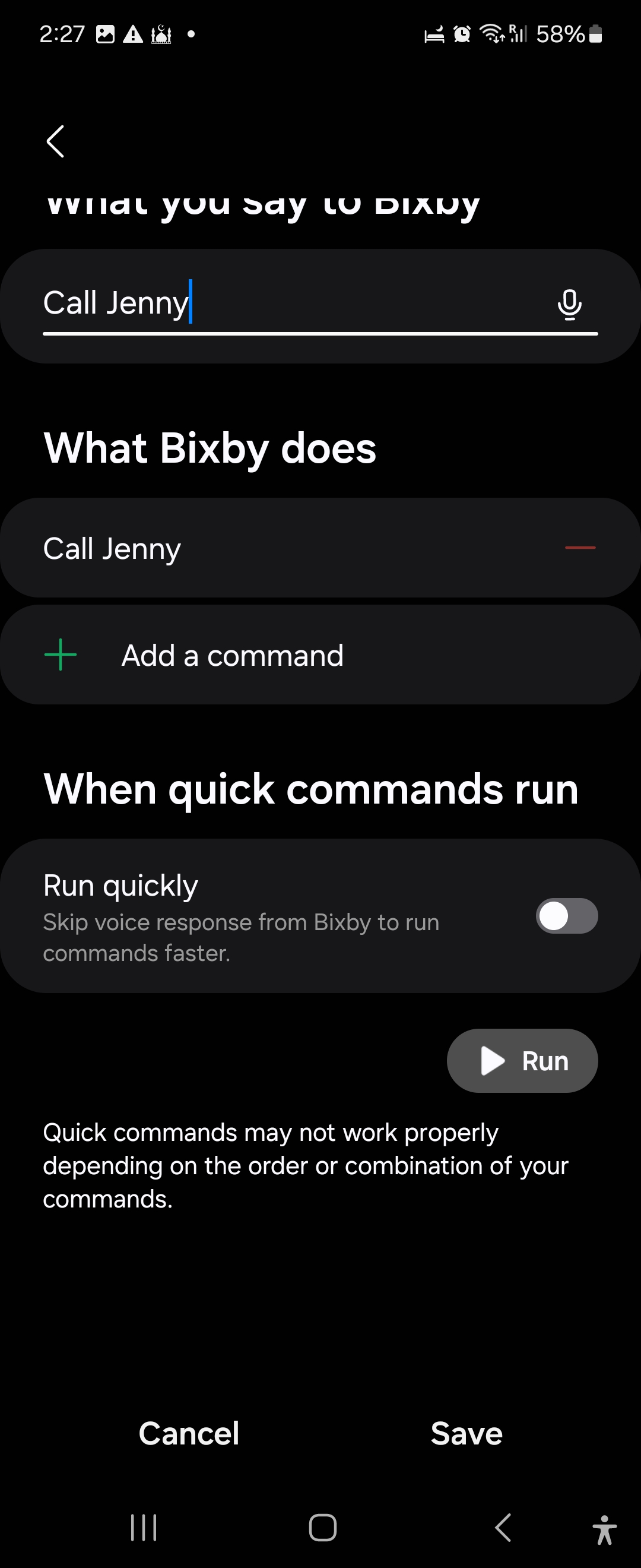ایجاد یک فرمان سریع جدید در Bixby در Galaxy Flip 6