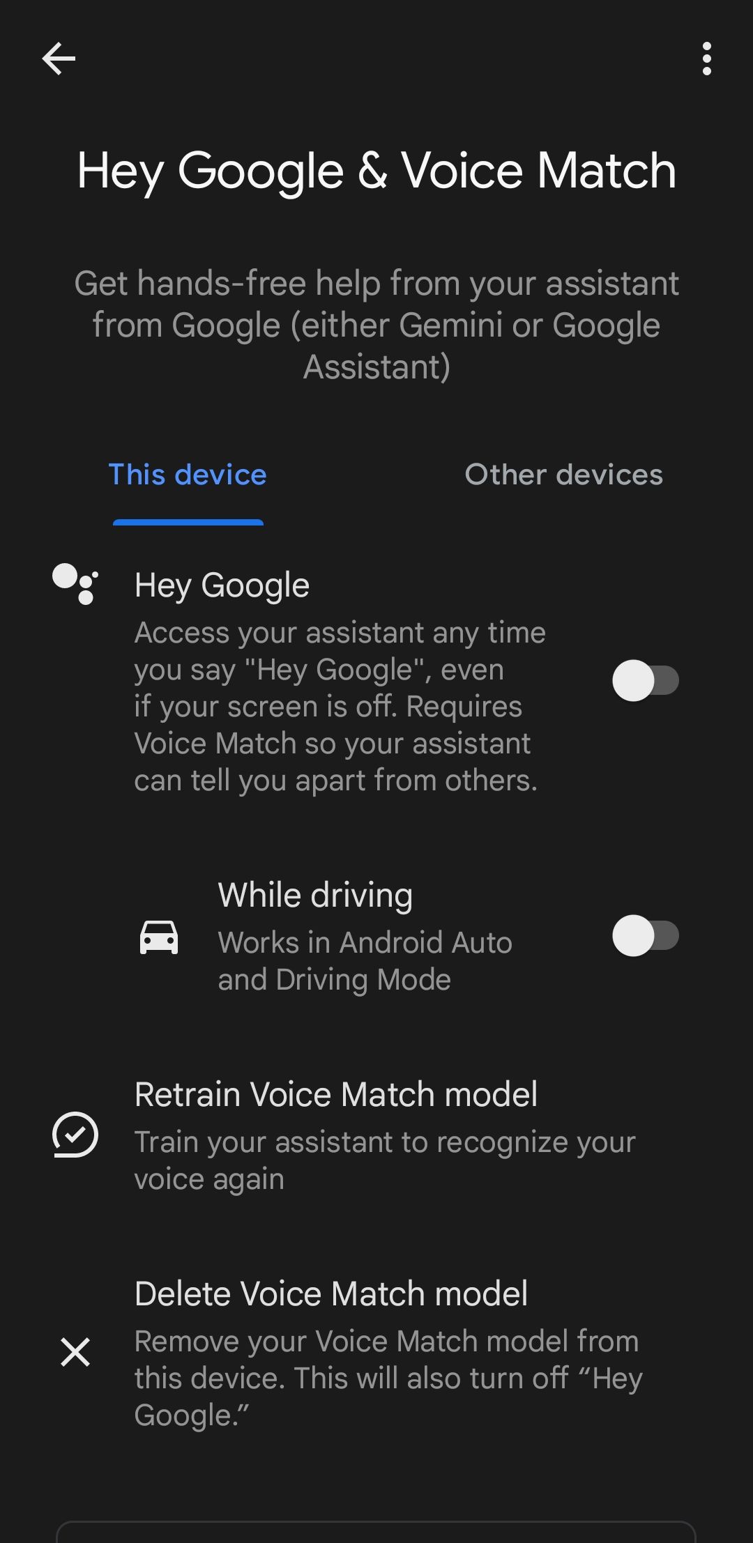 ویژگی Hey Google در تنظیمات Android غیرفعال شده است