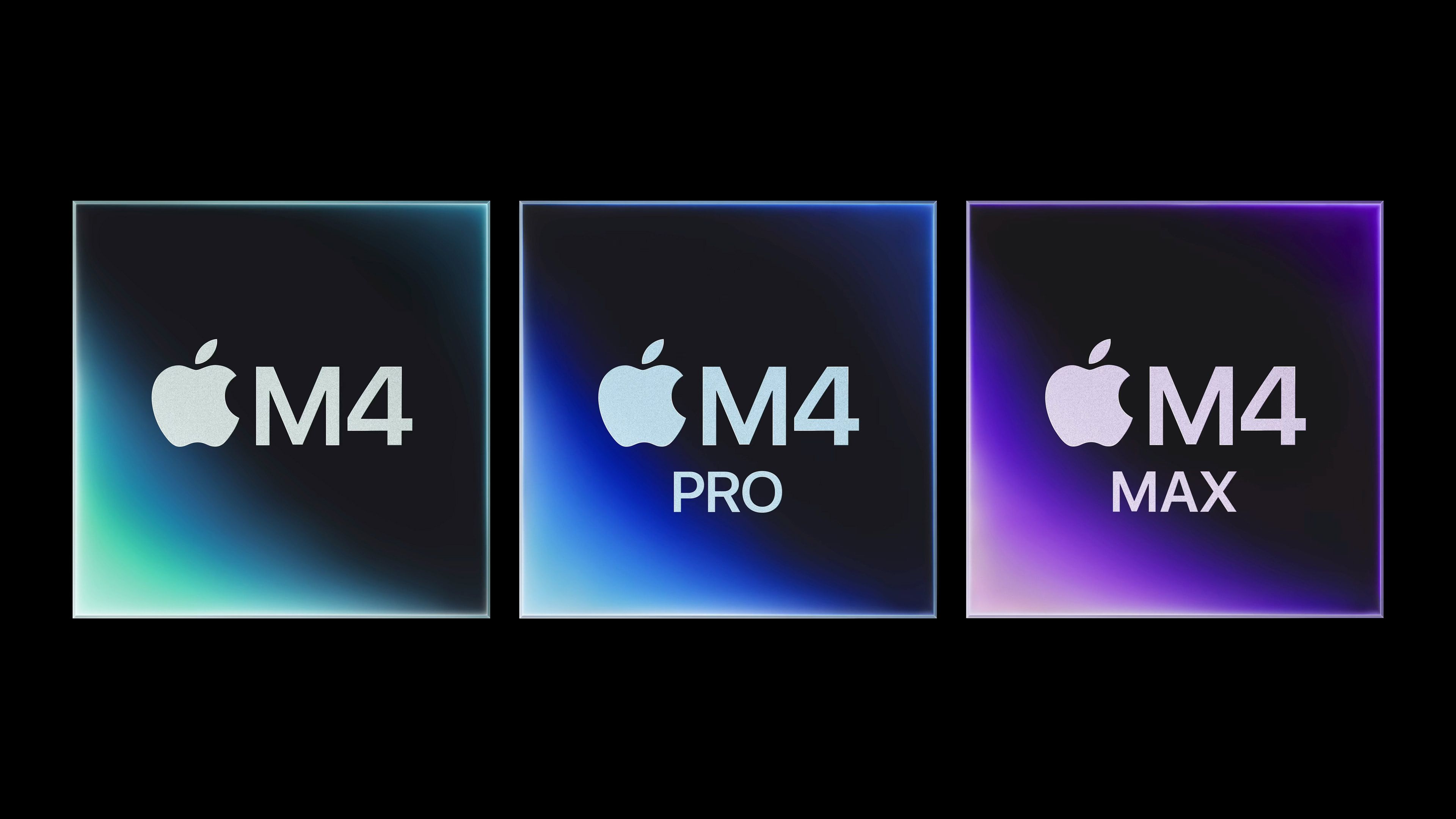 تراشه های M4، M4 Pro و M4 Max در کنار هم