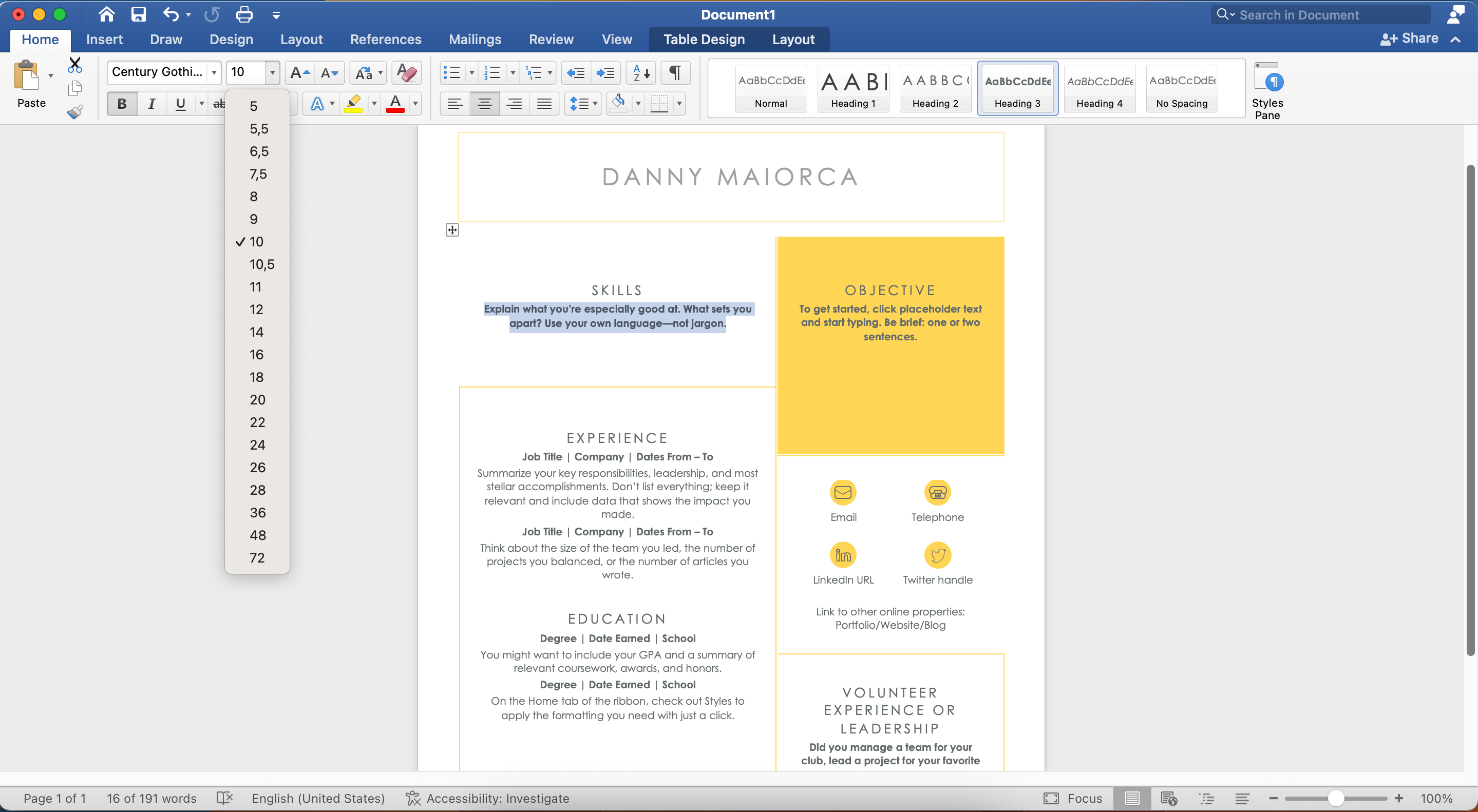 اندازه فونت را در برنامه Microsoft Word تغییر دهید