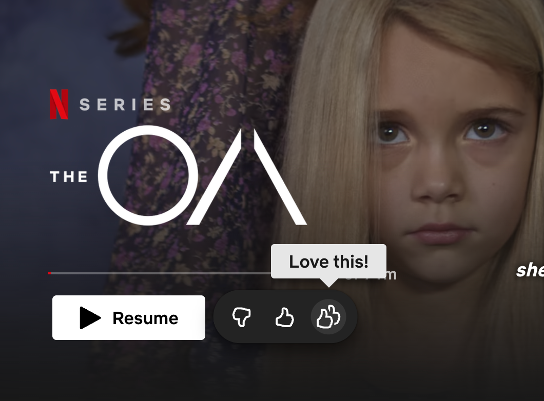 اگر از یک فیلم یا نمایش لذت می‌برید، روی رتبه‌بندی دو شست بالا در Netflix ضربه بزنید.