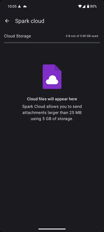 Spark cloud در برنامه اندروید Spark Mail