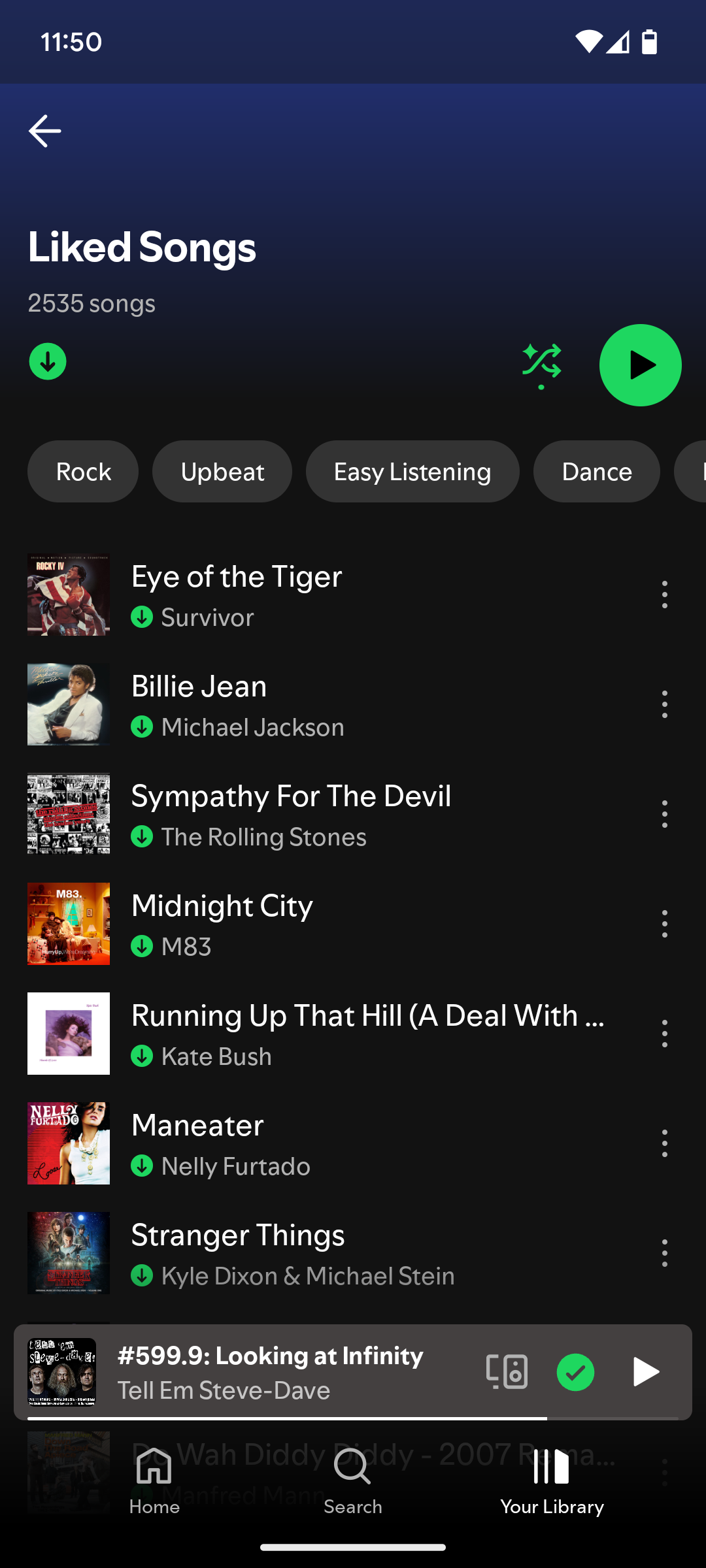 آهنگ های مورد علاقه من در Spotify دانلود شده است