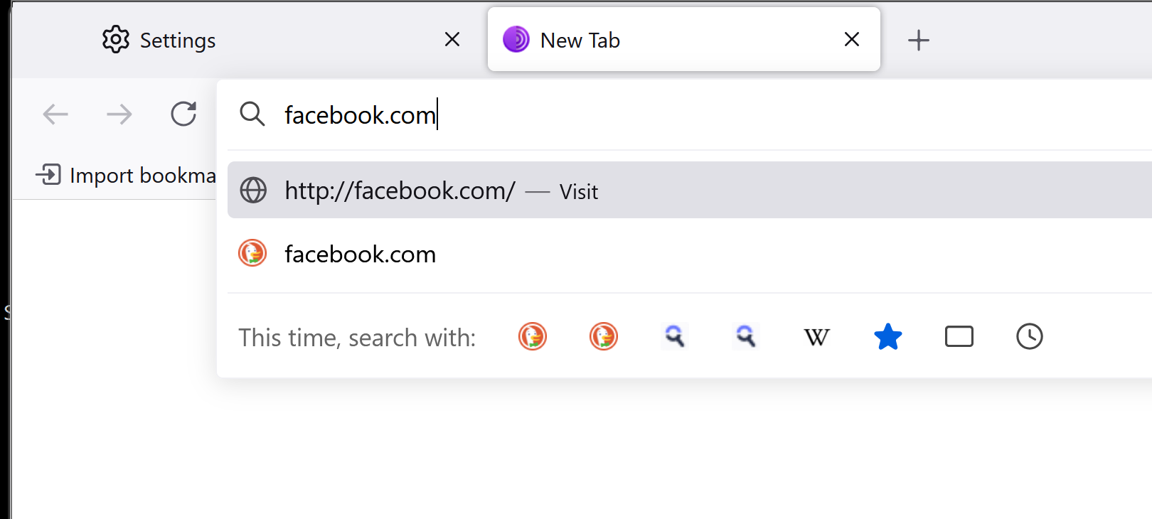 بازدید از فیس بوک در مرورگر tor