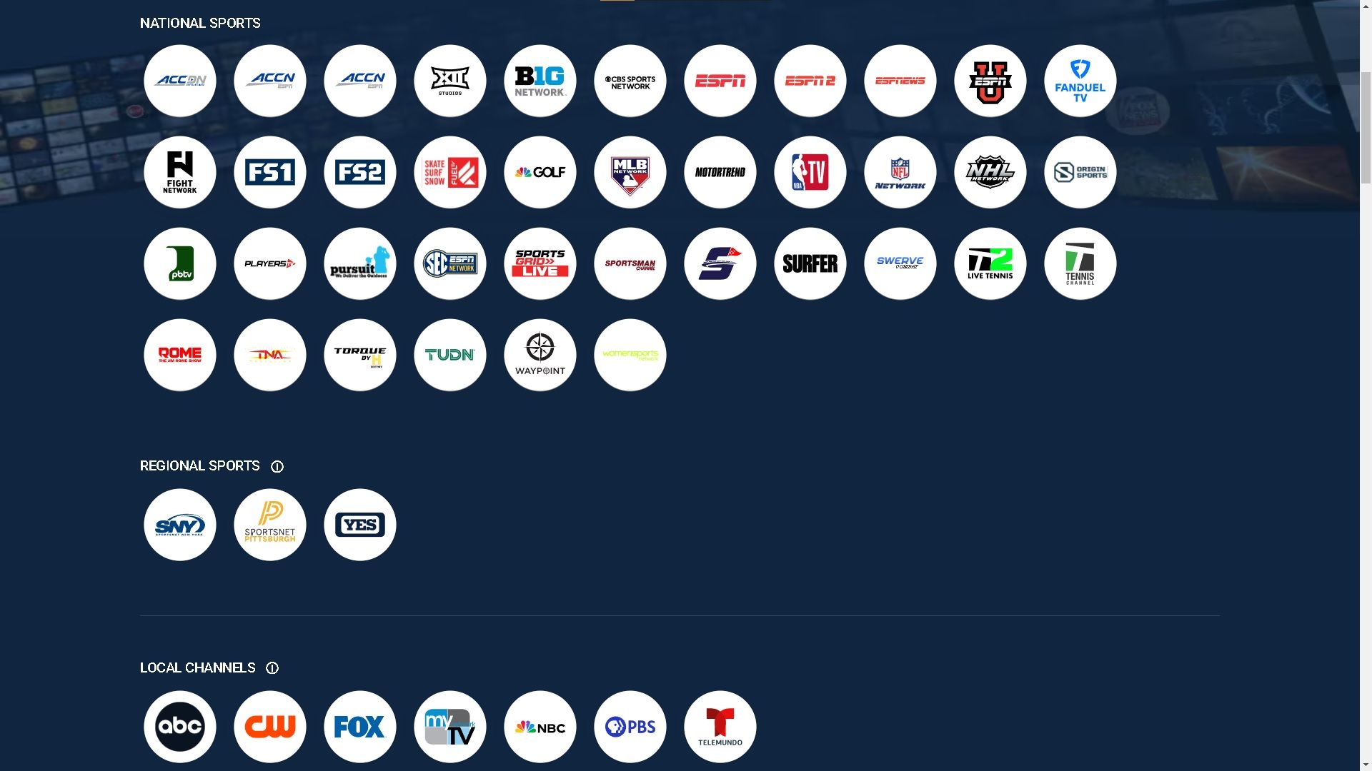 لیستی از کانال های تلویزیونی زنده موجود در DirecTV.