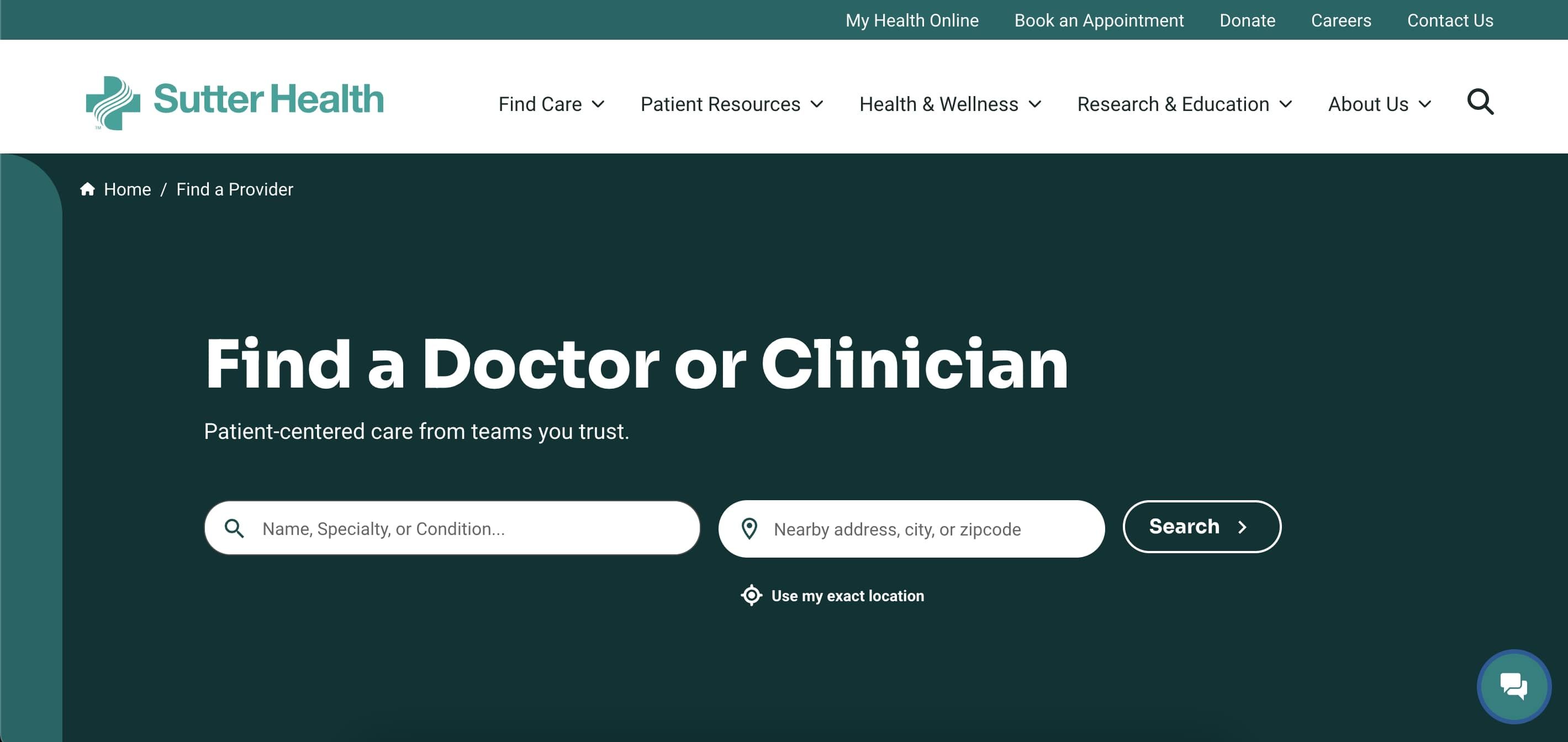 رزرو قرار ملاقات در وب سایت Hatter Health