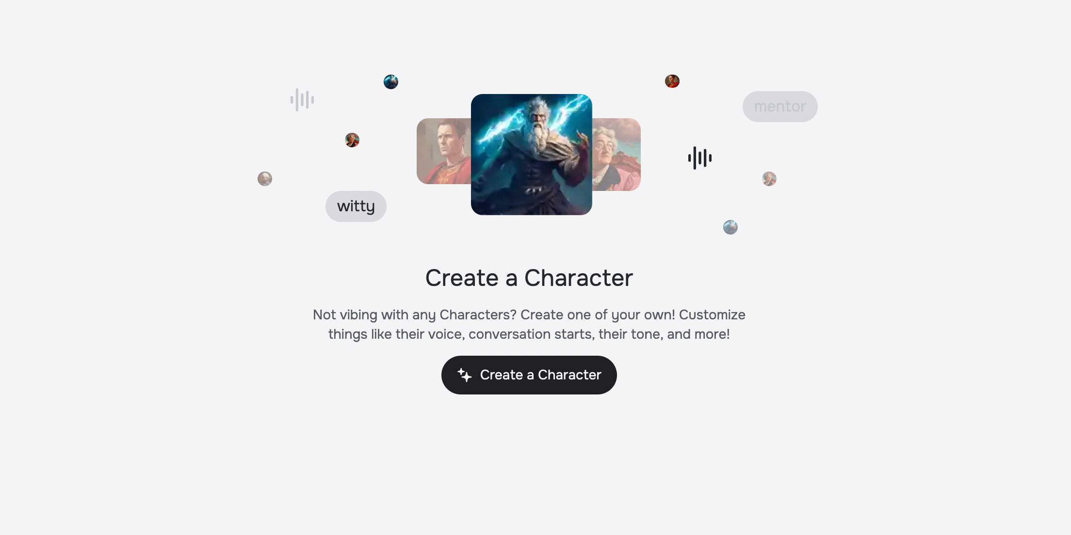 برنامه وب CharacterAI از کاربر می خواهد تا شخصیت خود را بسازد