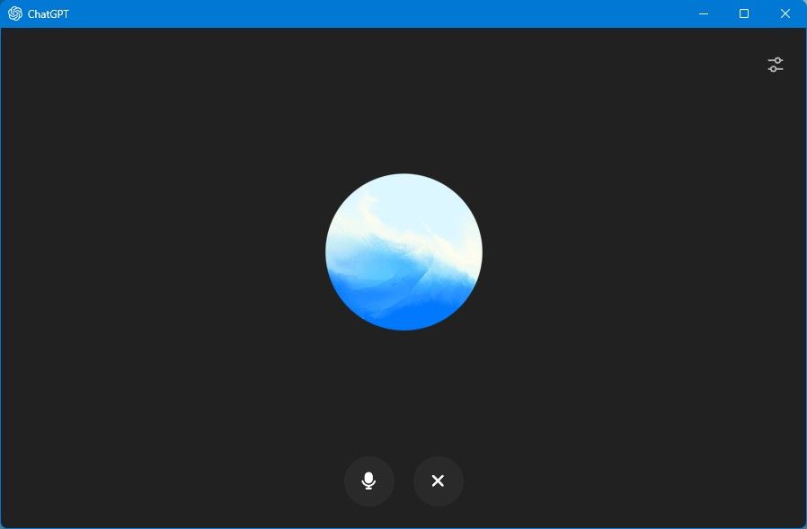 حالت صوتی chatgpt در برنامه ویندوز