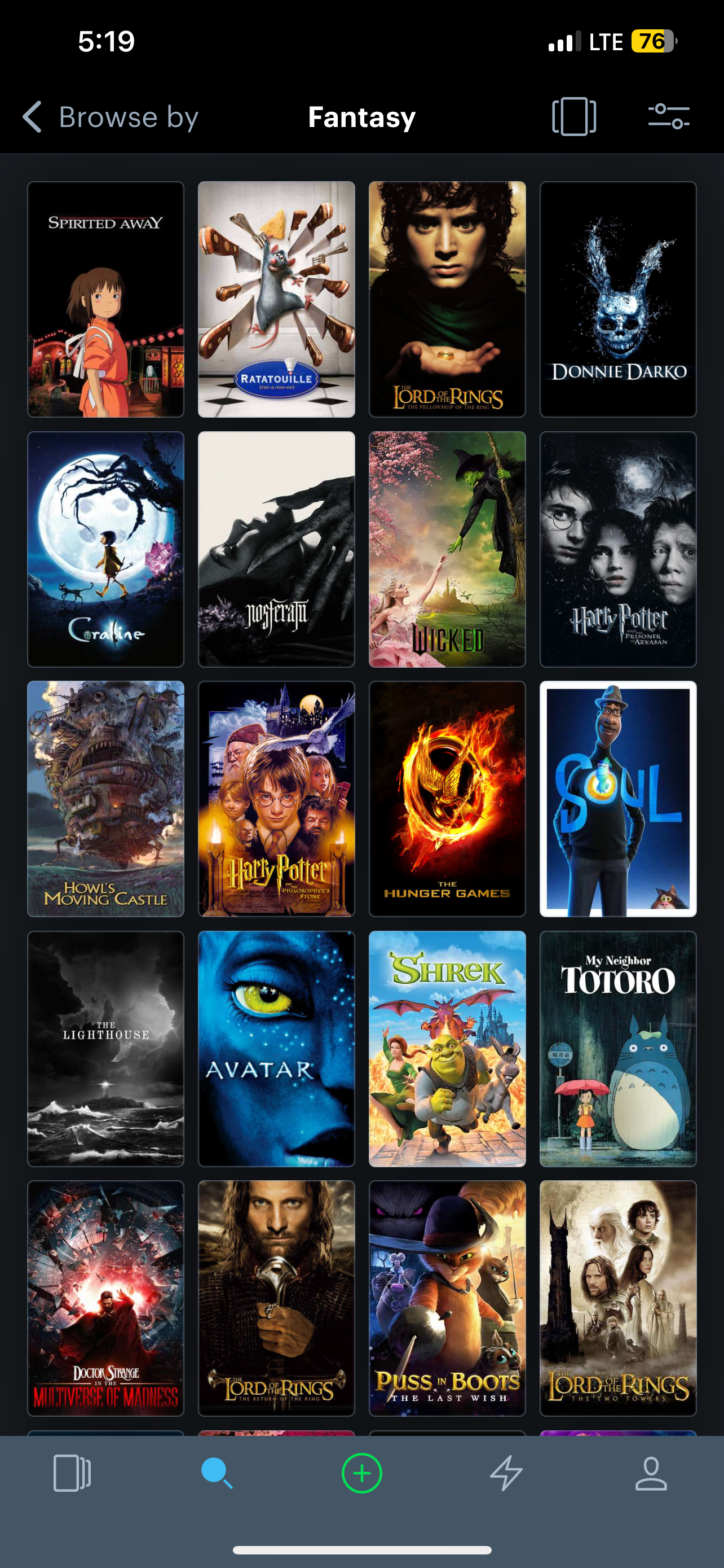 فیلم های فانتزی Letterboxd با نماد و روحیه دور
