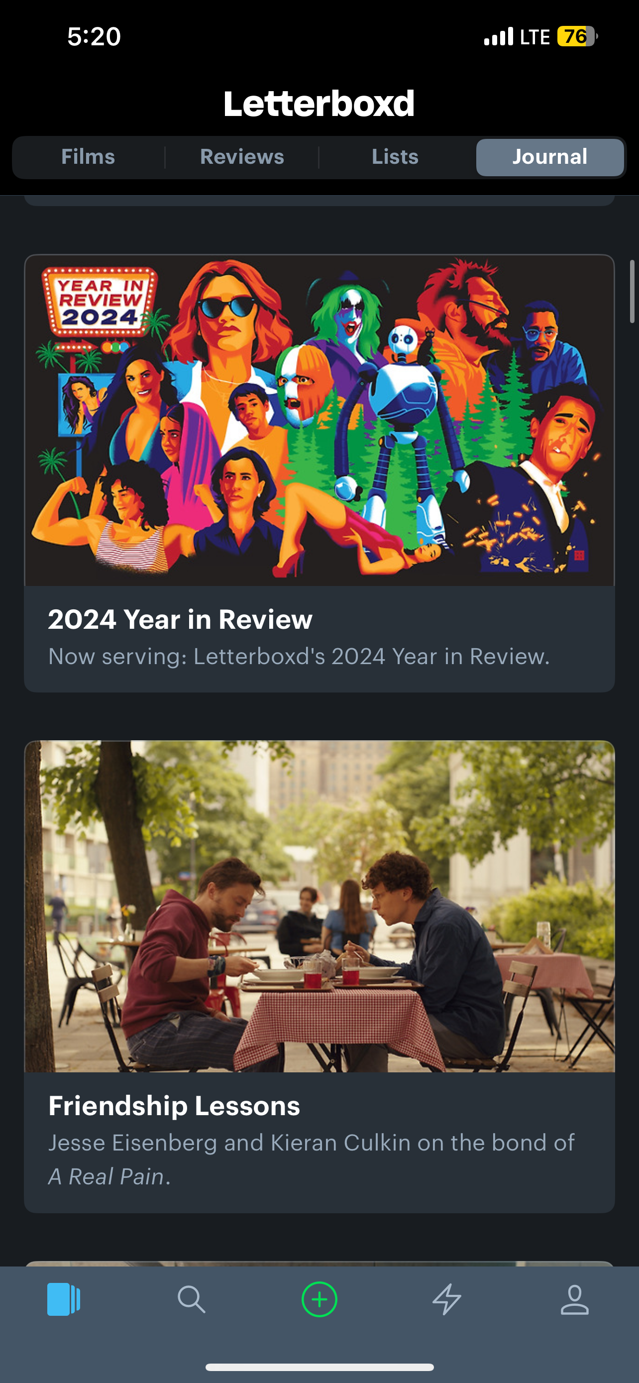مقالات مجله LetterboxD شامل 2024 سال بررسی