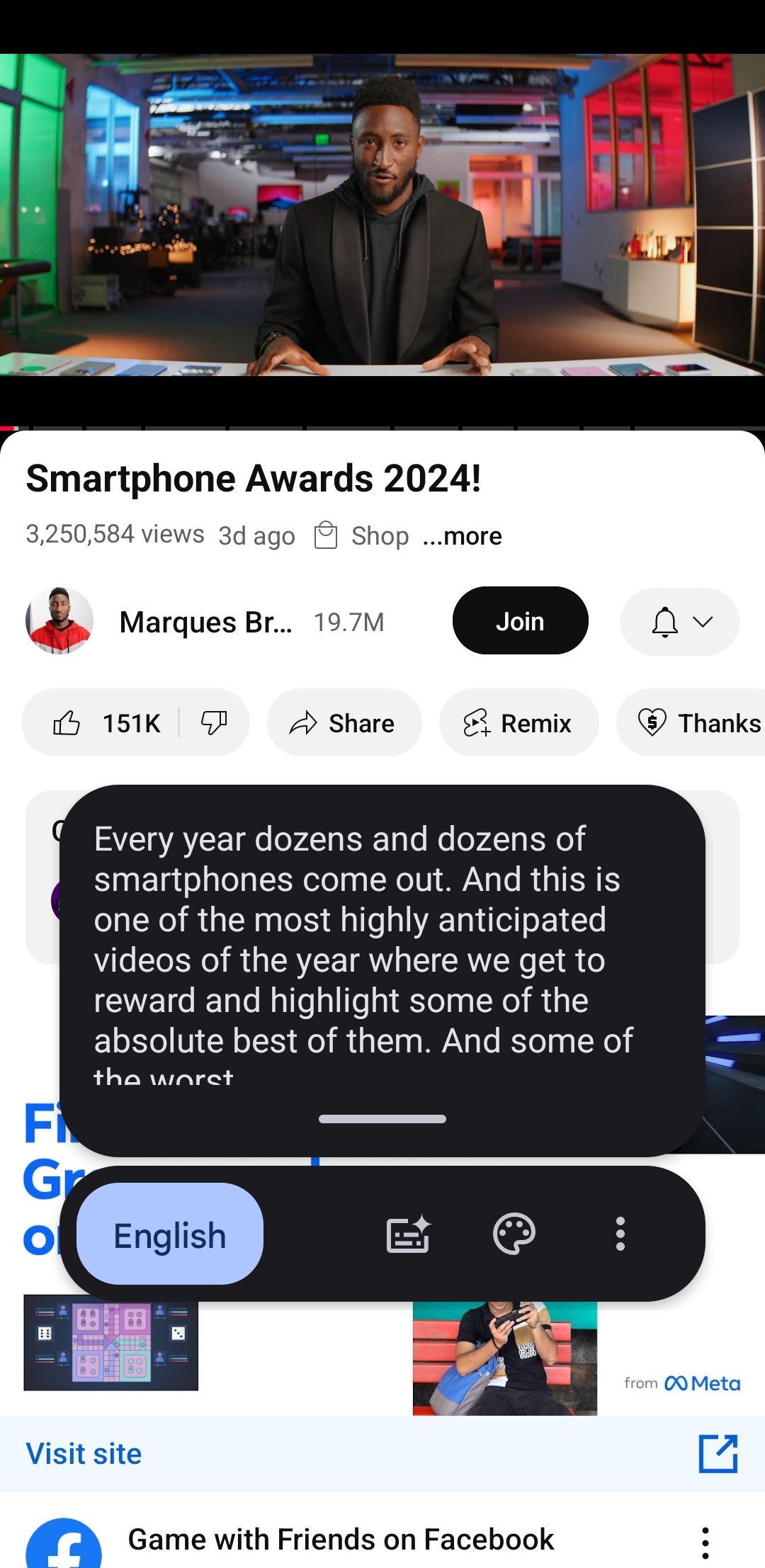 ویژگی زیرنویس زنده در تلفن Android با ویدیوی YouTube