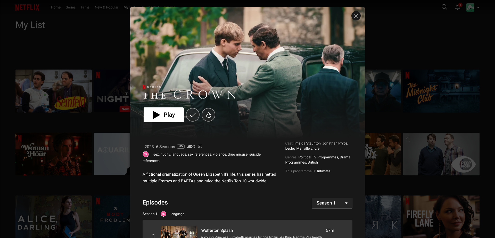 حذف یک نمایش از لیست تماشای Netflix من