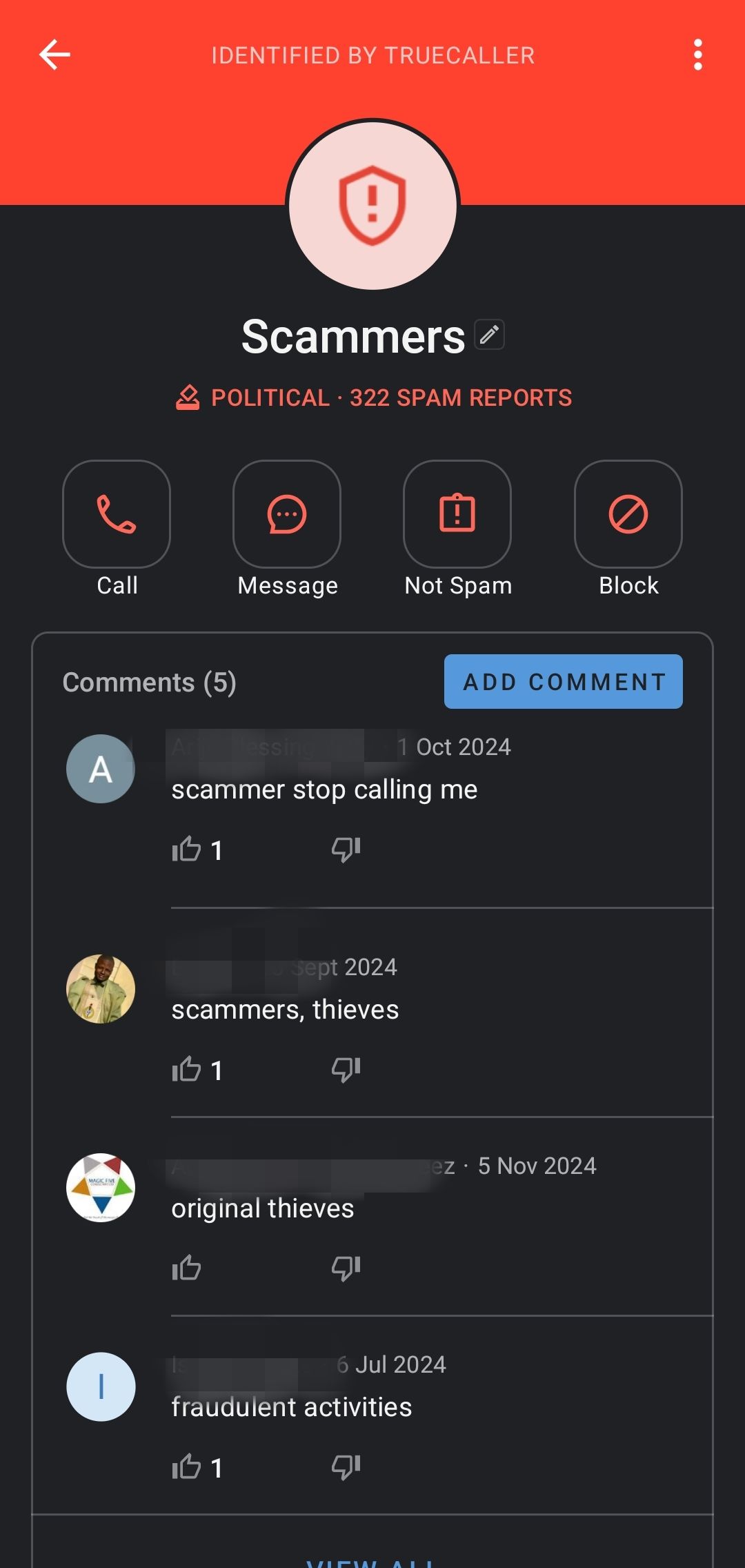 مشخصات کلاهبرداری در TrueCaller