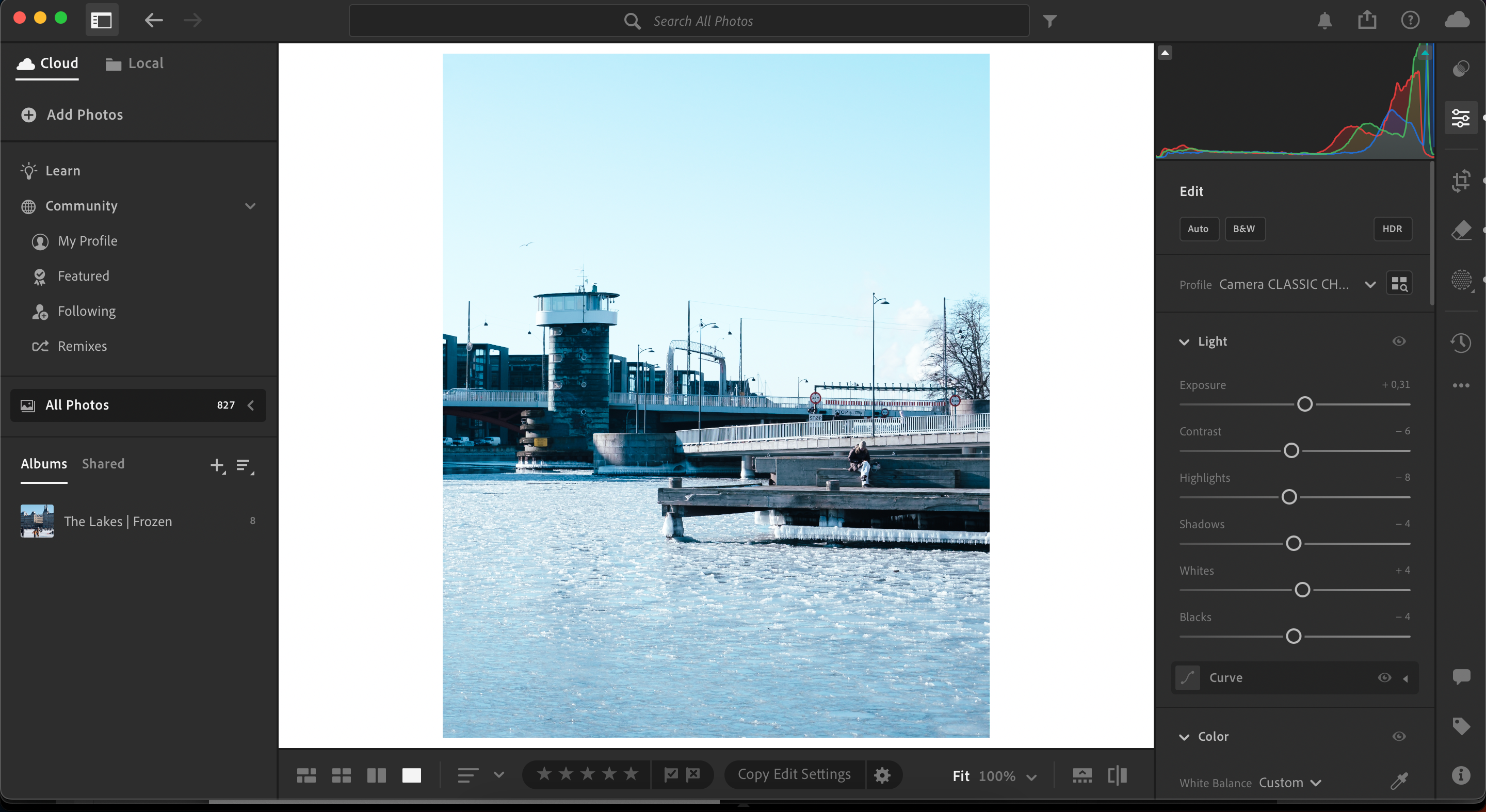 پیمایش رابط کاربری در Lightroom CC