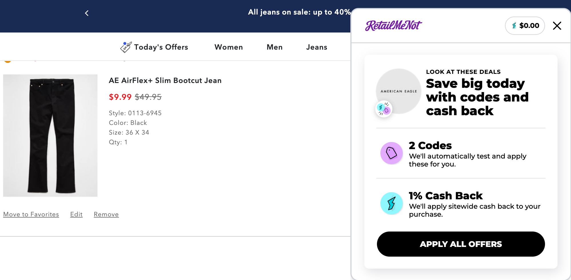 کوپن‌های RetailMeNot در صفحه پرداخت ارائه می‌شوند