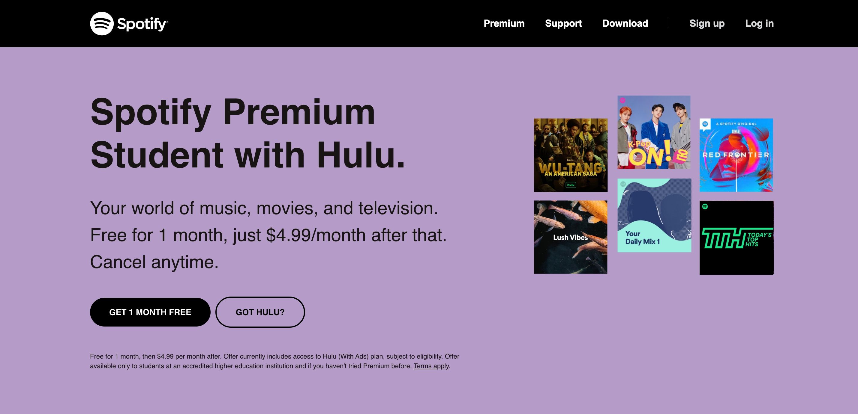 صفحه تخفیف دانشجویی حق بیمه Spotify