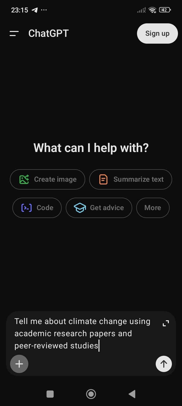 نوشتن یک درخواست در Chat GPT.