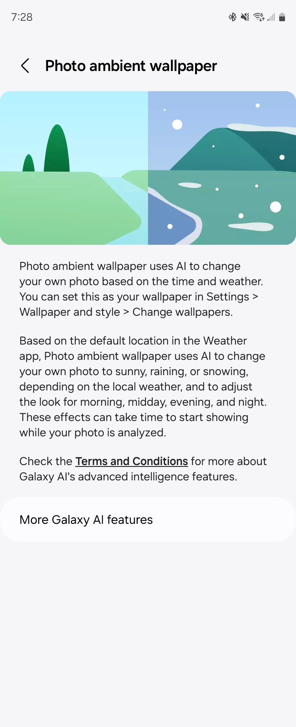 گزینه تصویر زمینه محیط در Galaxy AI.