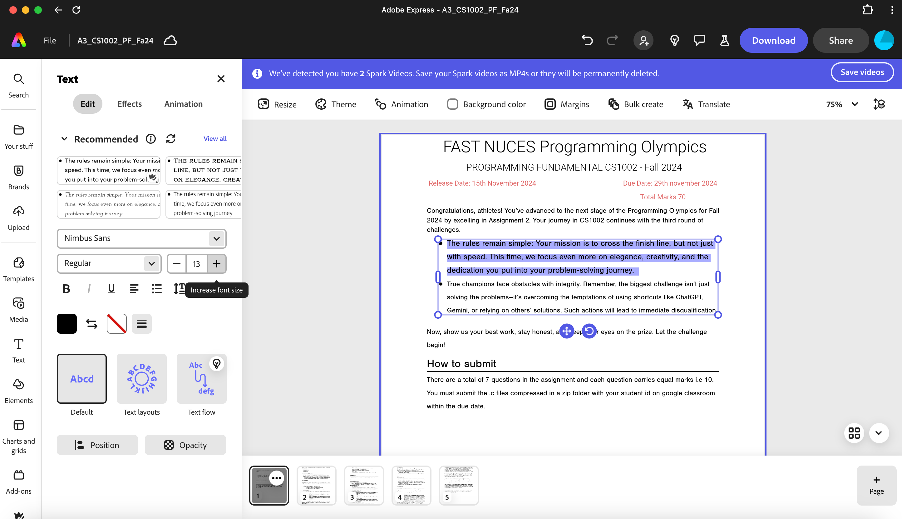 ویرایش PDF در Adobe Express