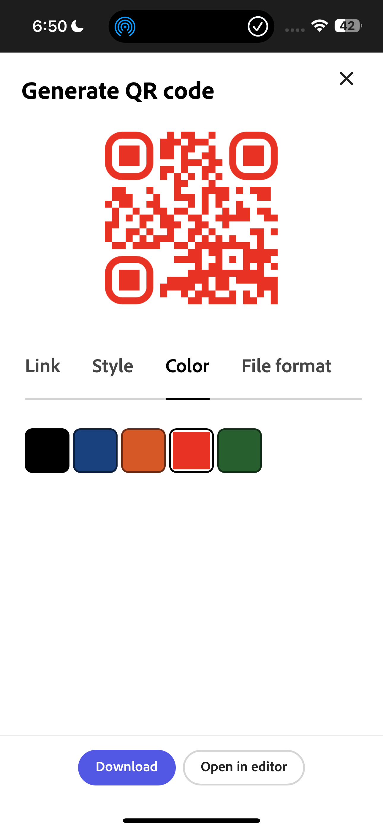 کد QR را با کد QR قرمز ایجاد کنید