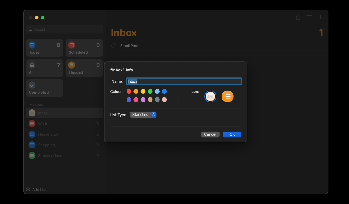 نحوه ایجاد لیستی در برنامه Reminders در یک MAC