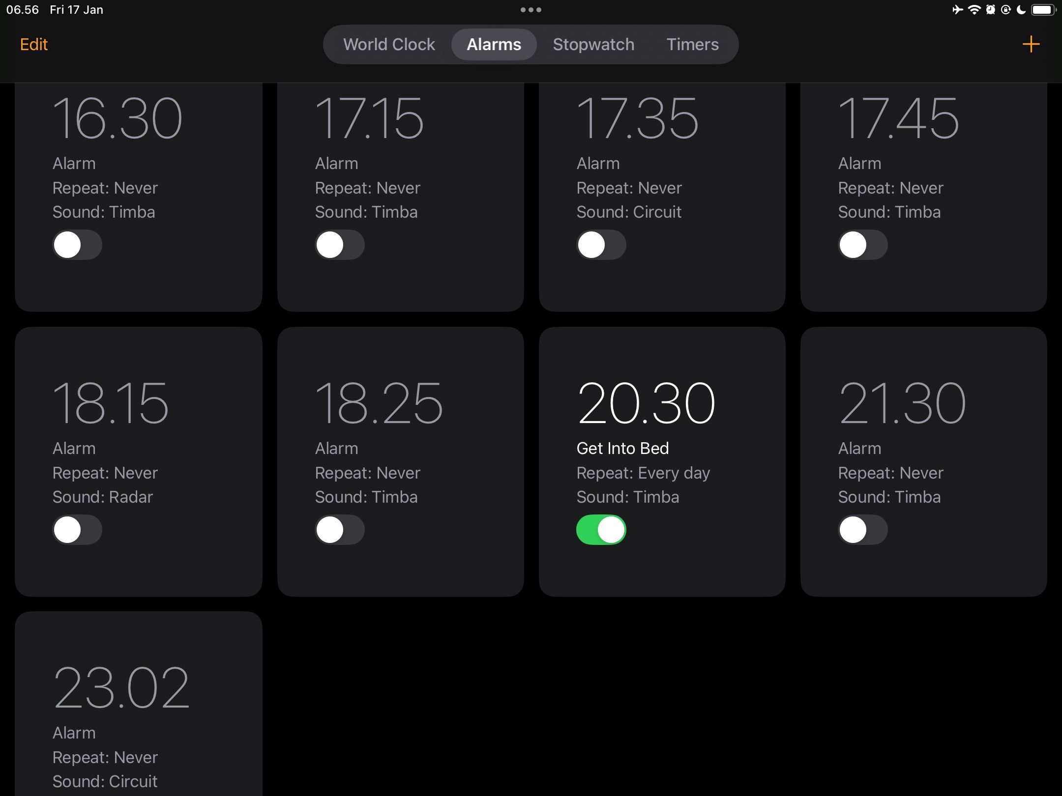 زنگ هشدار "برو به رختخواب" در iPad
