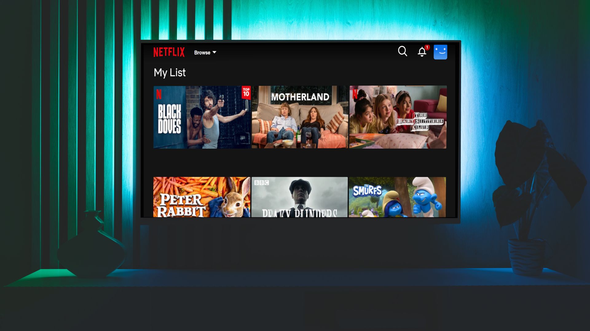 لیست تماشای Netflix در صفحه تلویزیون