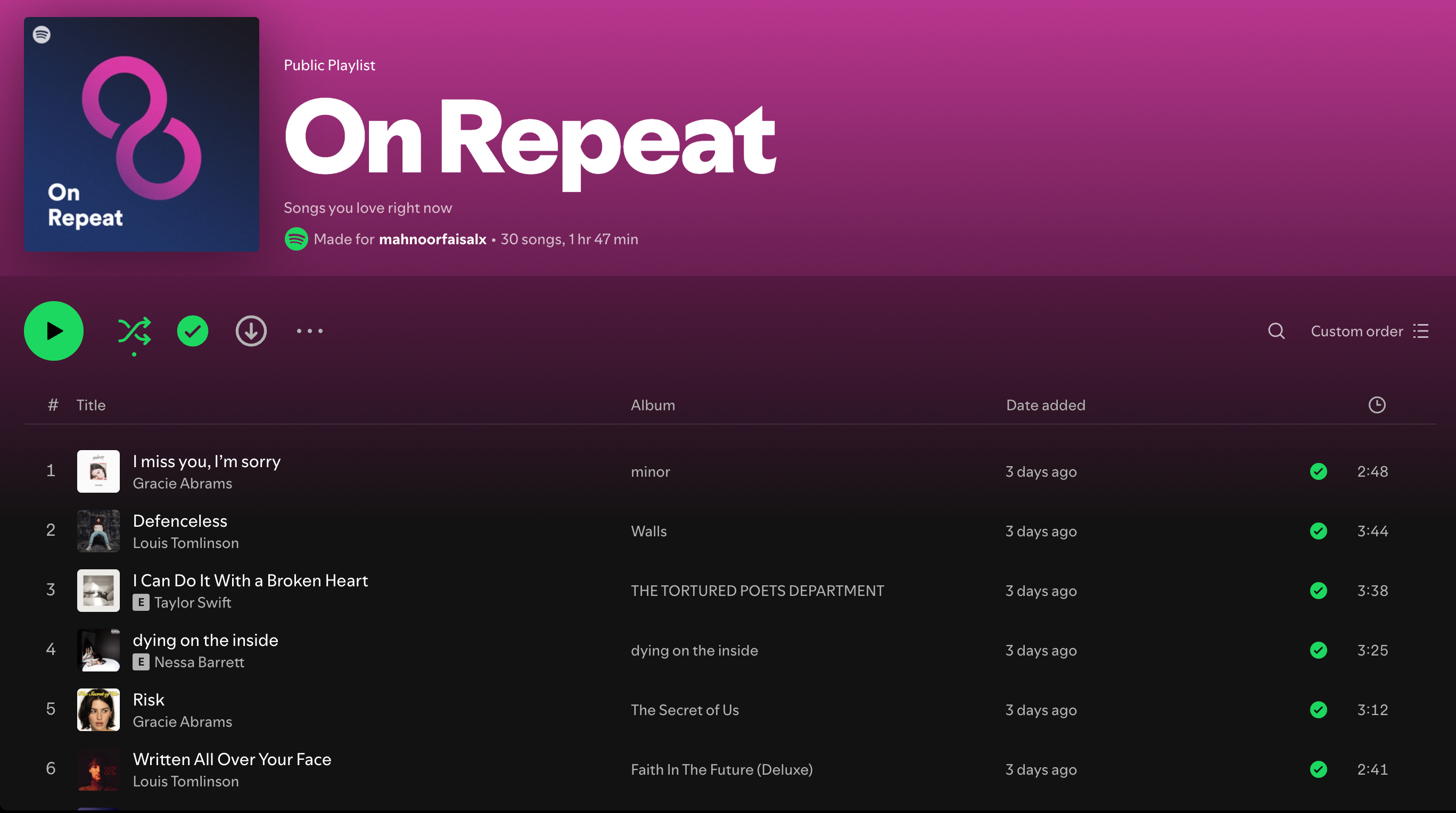 در لیست پخش Spotify Repe