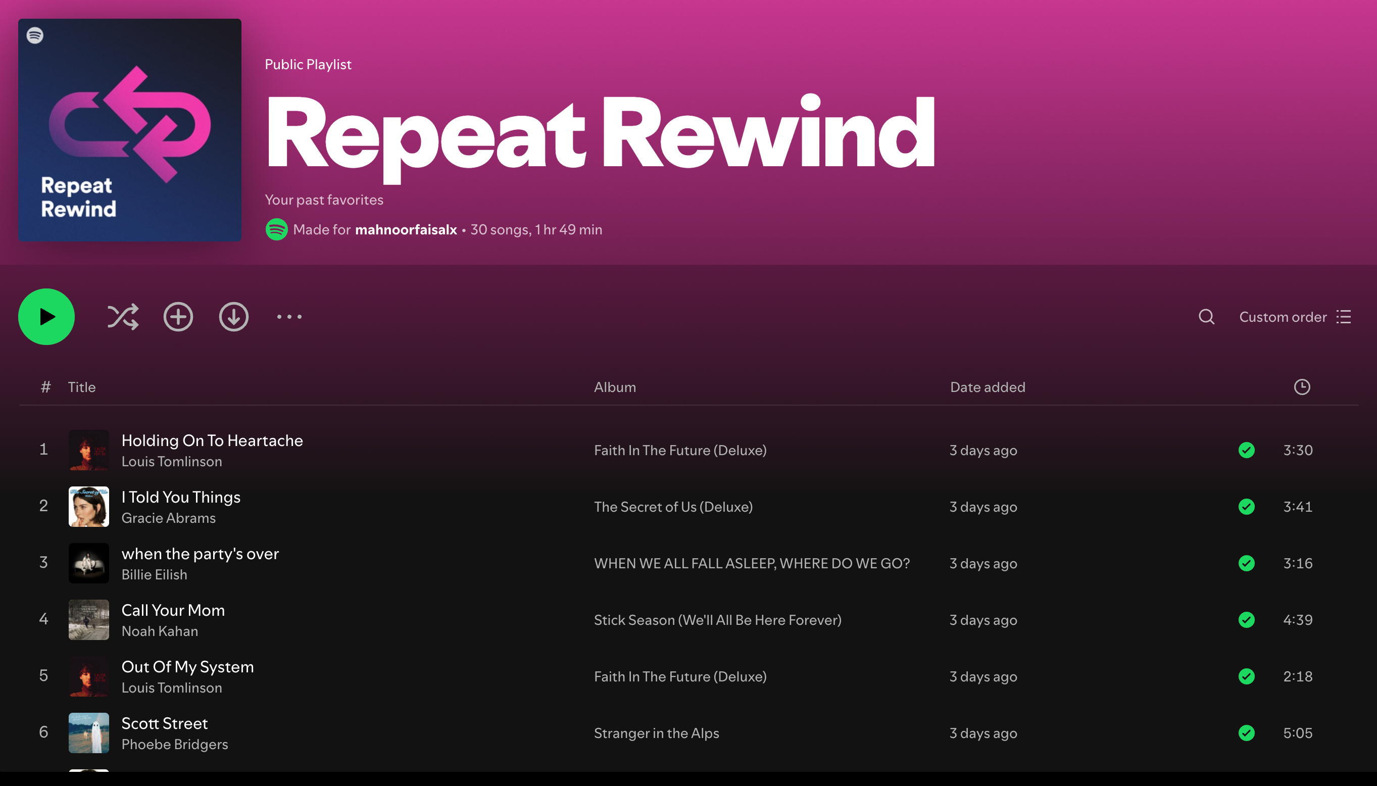 لیست پخش Spotify Rewind را تکرار کنید