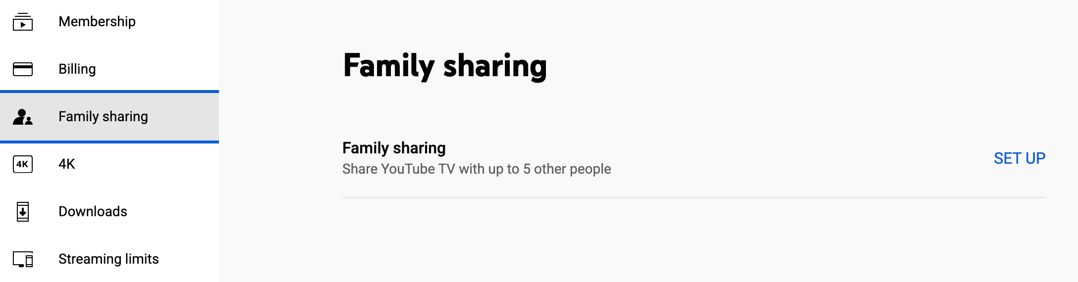 می توانید یک حساب تلویزیونی YouTube را با پنج نفر دیگر به اشتراک بگذارید.