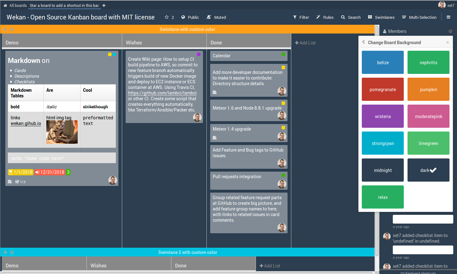 رابط Webkan با یک Kanboard Open