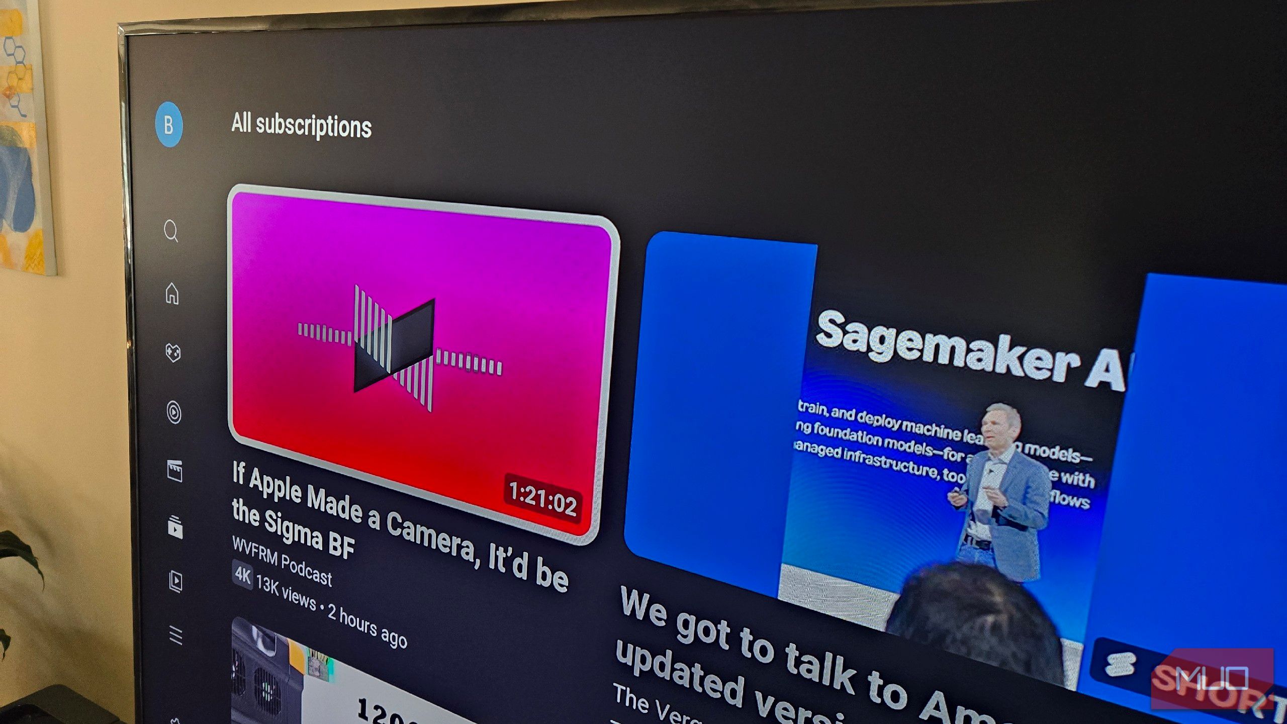 اشتراک در برنامه YouTube در تلویزیون قاب سامسونگ.