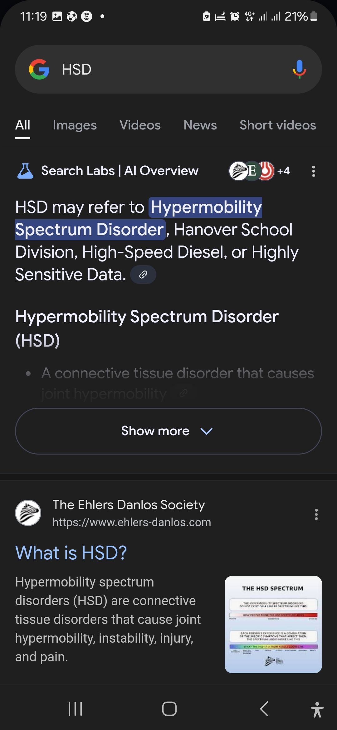 Google اطلاعات بیشتری در مورد HSD هنگام حفر عمیق تر با استفاده از Circle برای جستجو می کند