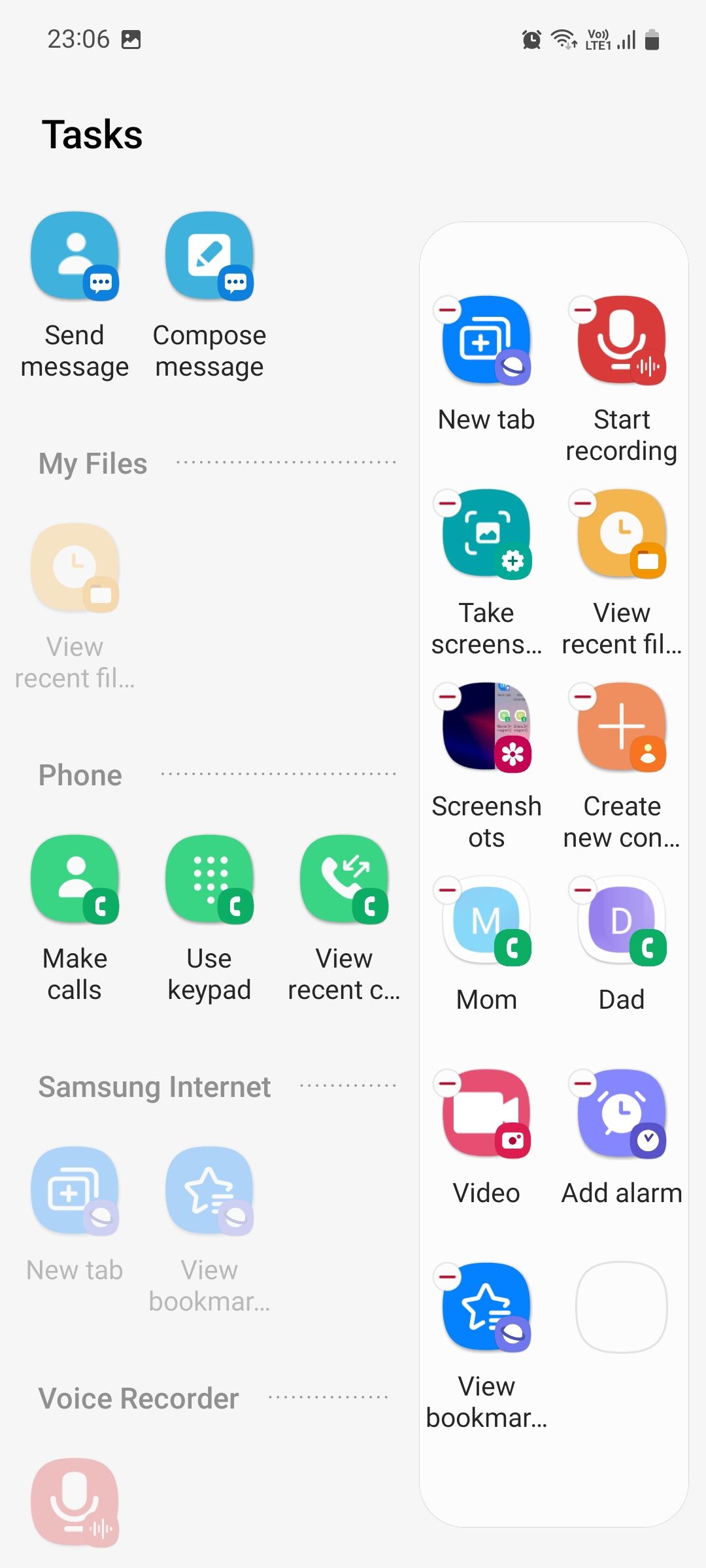 پانل Edge Tasks Tasks Samsung وظایف میانبر را اضافه کنید