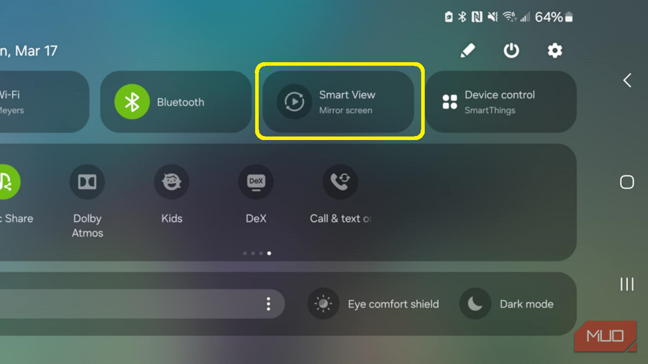 دسترسی به منوی سریع در Android و فعال کردن View Smart