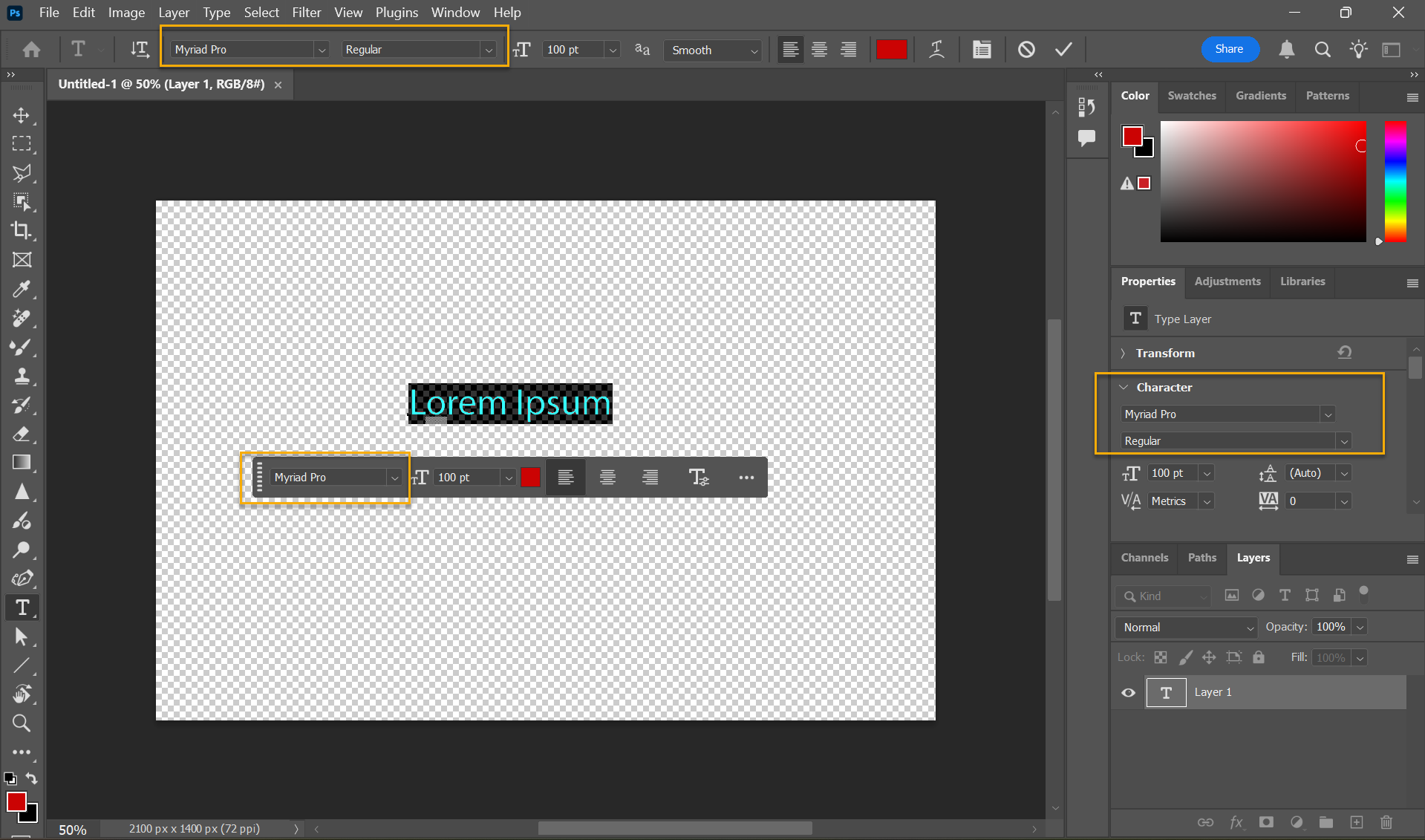 مکانهای مرورگر فونت Adobe Photoshop