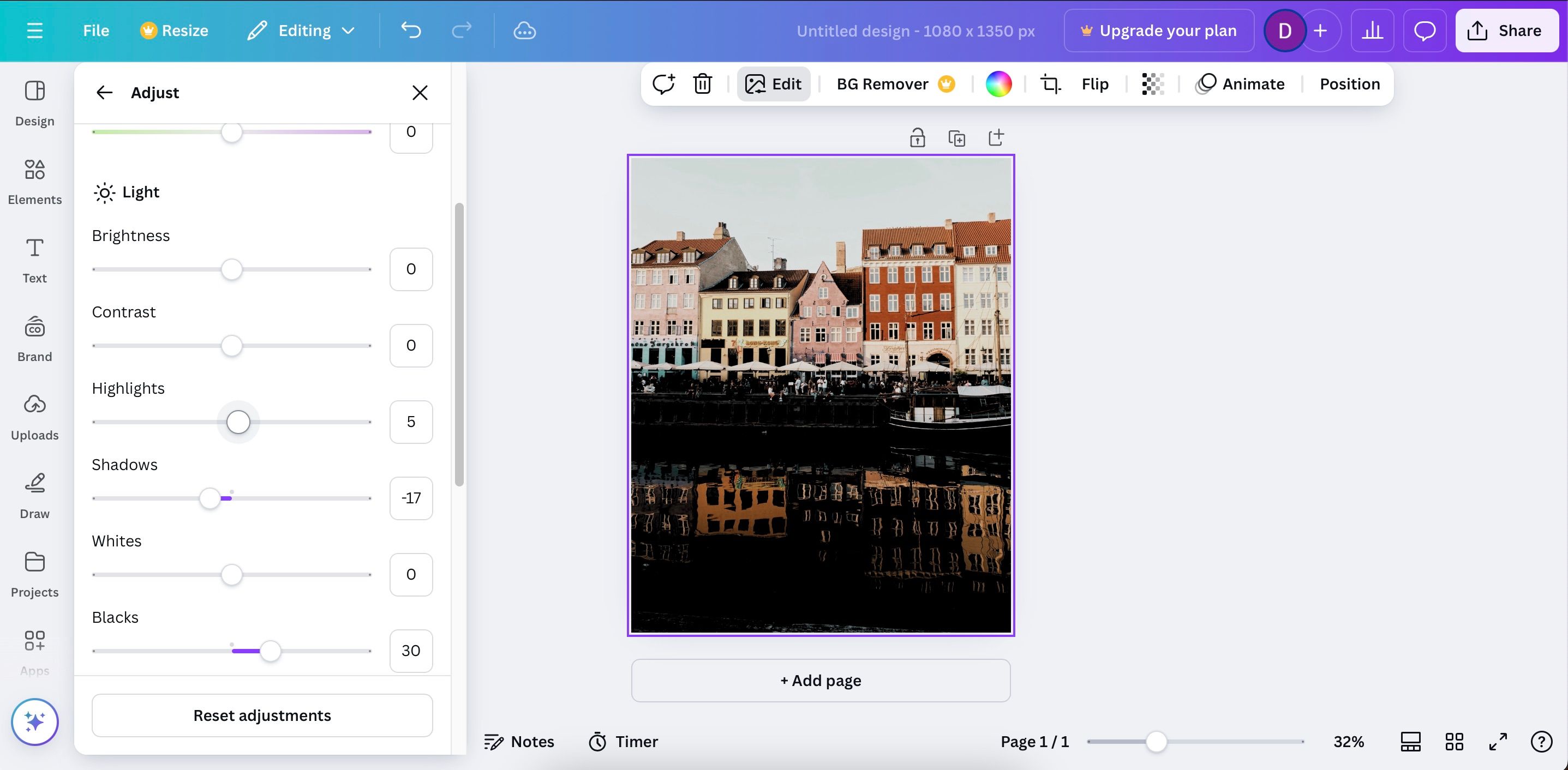 ویرایش یک عکس در Canva