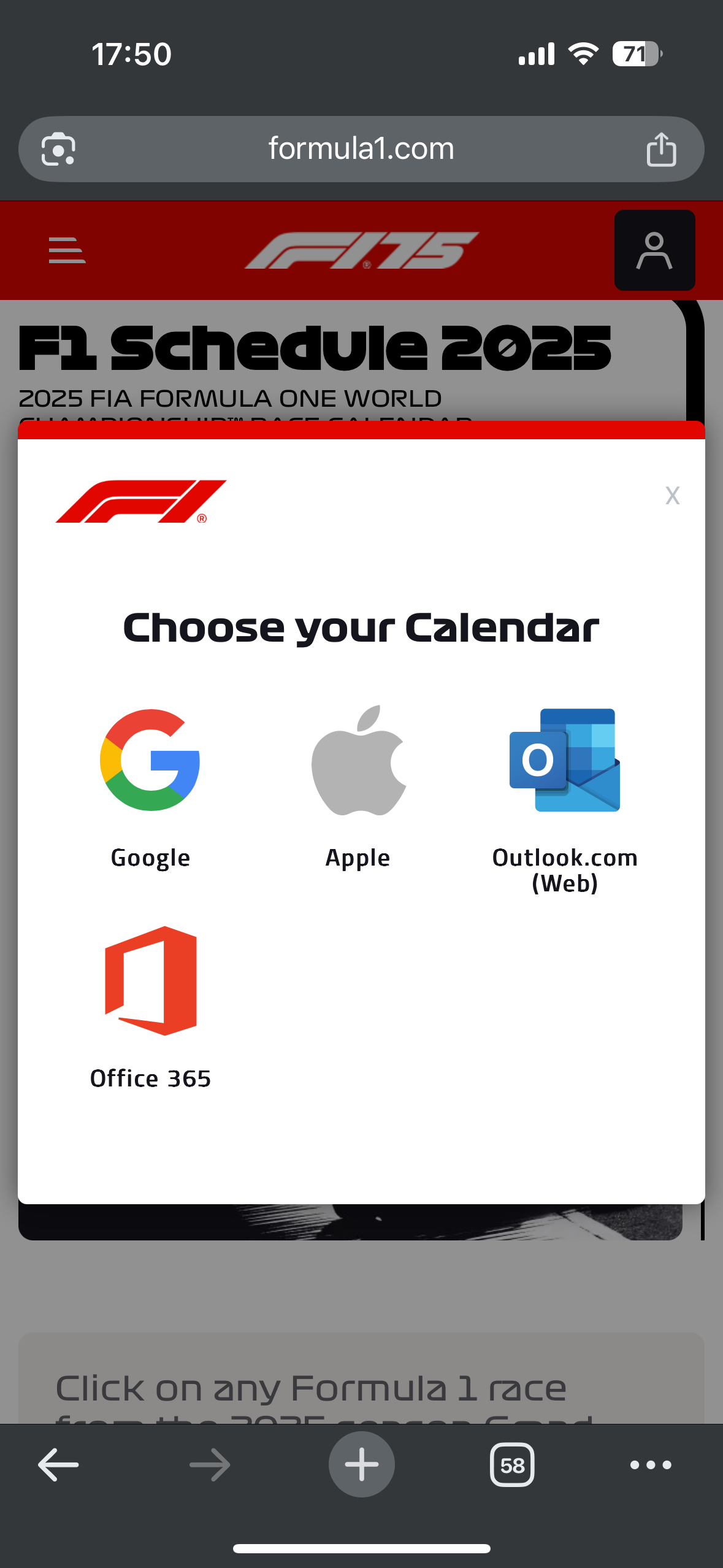 انتخاب بستر برای تقویم در وب سایت F1