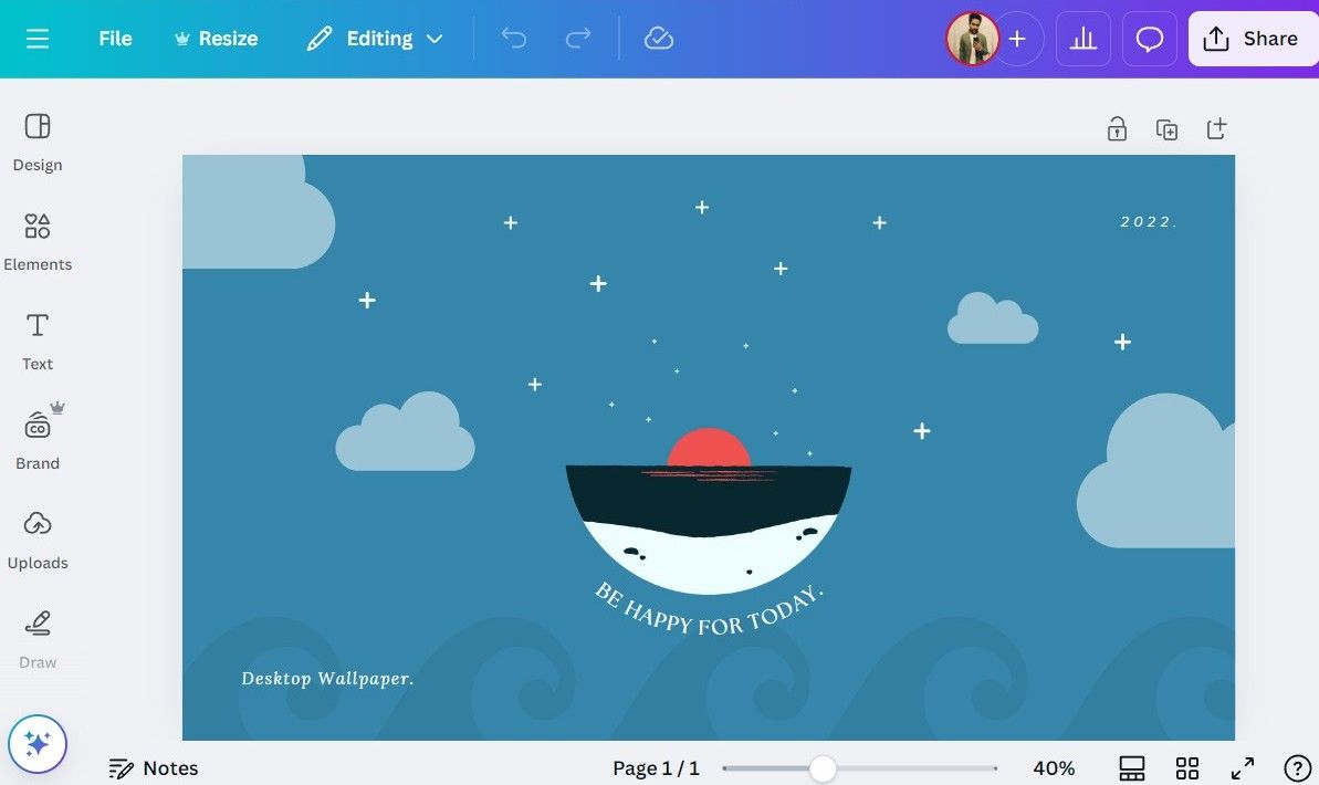 ایجاد تصویر زمینه در برنامه دسک تاپ Canva
