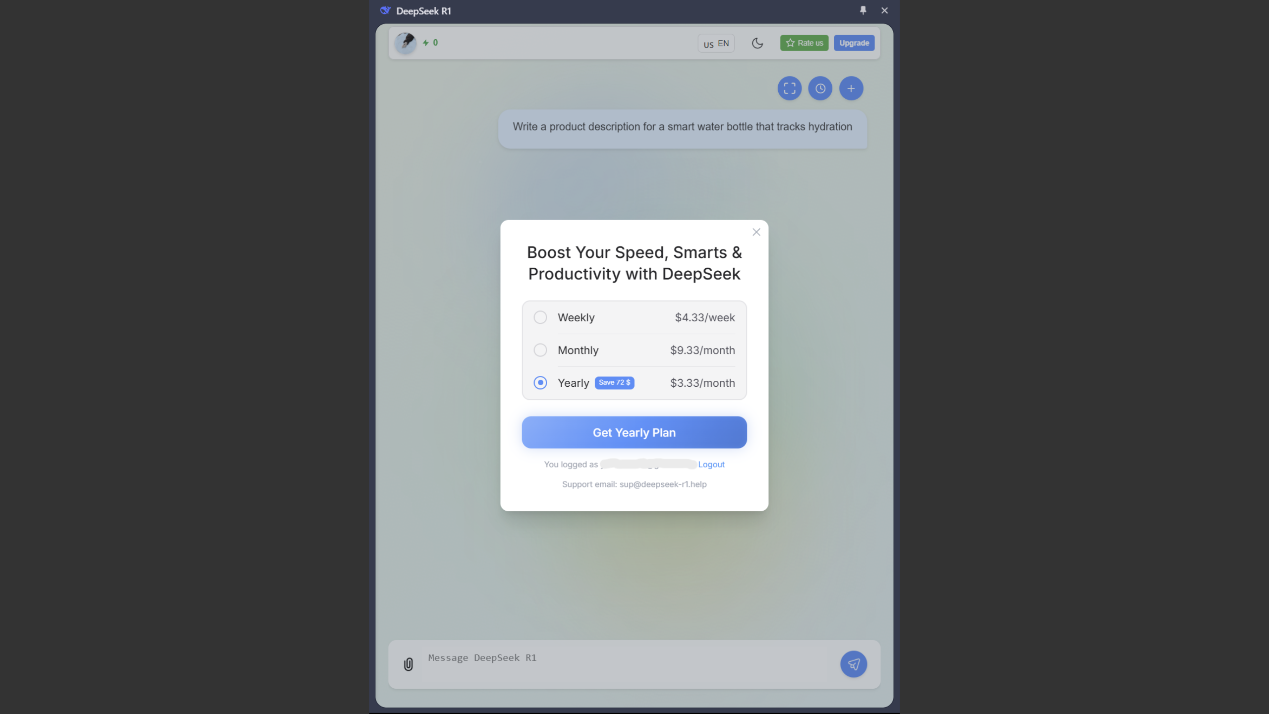 پسوند Chrome مبتنی بر Deepseek AI توسط Fadelmalnab نشان دادن عکس برای عضویت حق بیمه