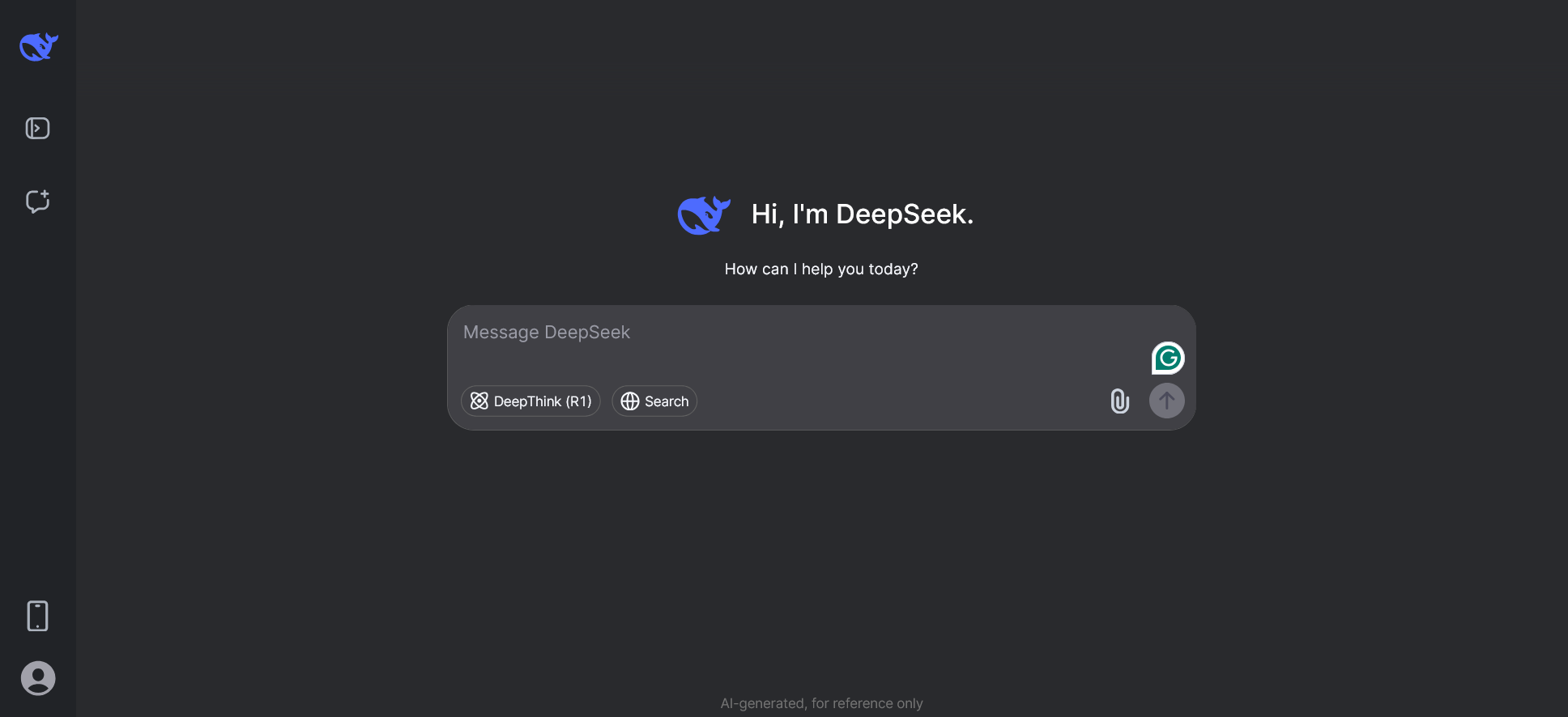 رابط چت آنلاین Deepseek
