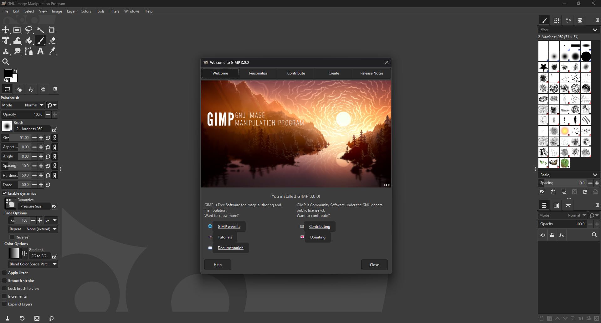 GIMP 3.0 نشان دادن رابط کاربری جدید