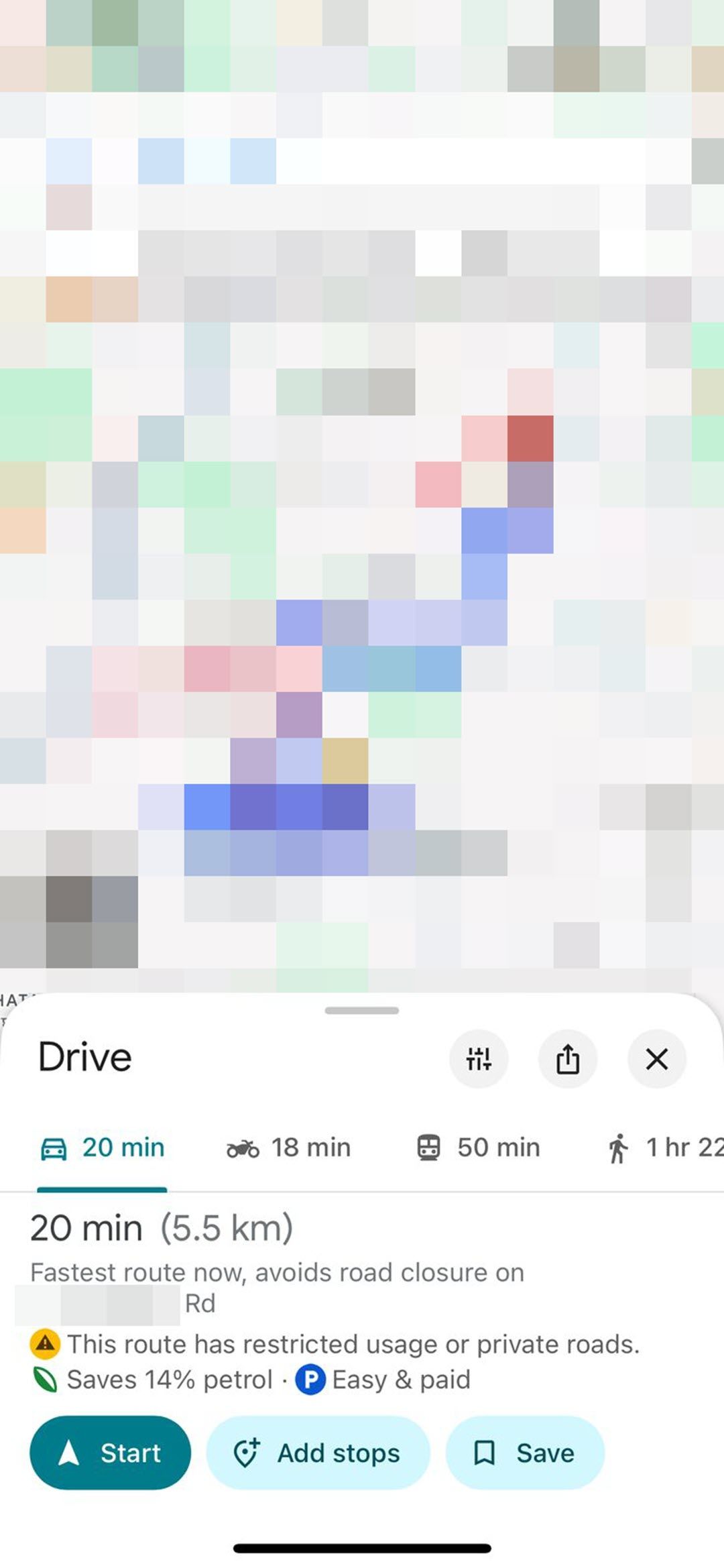 Google Maps مشکل پارکینگ در iOS