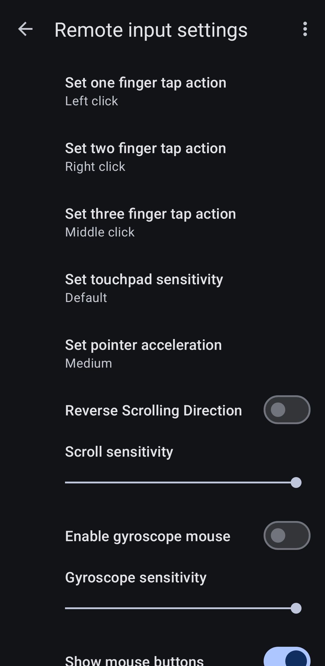 KDE Connect App در تنظیمات ورودی از راه دور Android