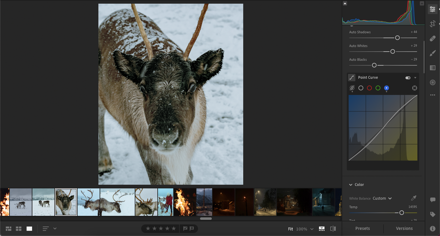 منحنی رنگ Adobe Lightroom