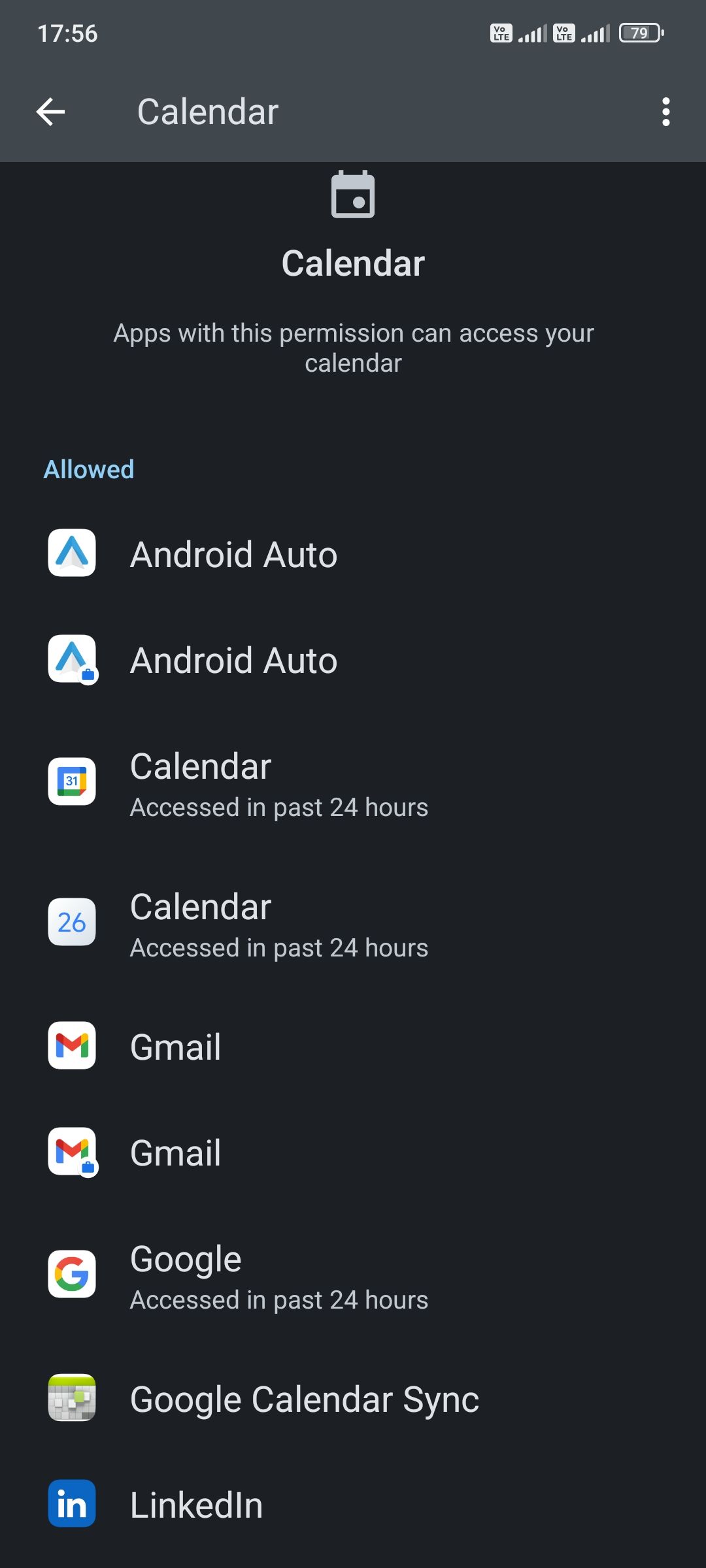 لیست برنامه هایی که می توانند در Android به تقویم دسترسی پیدا کنند