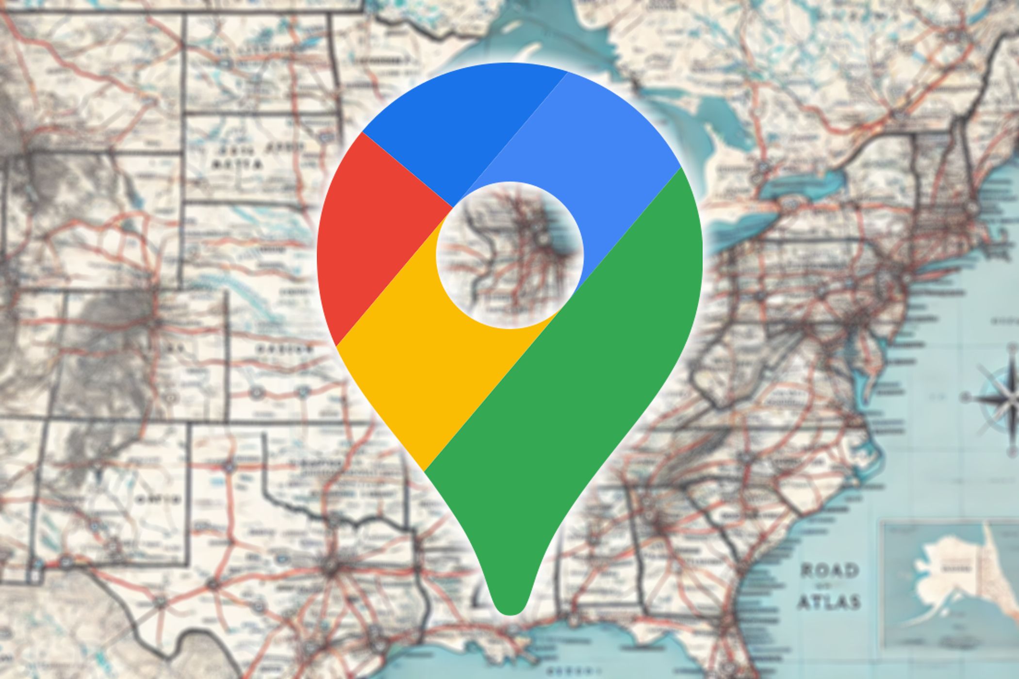 نقشه با نماد بزرگ Google Maps
