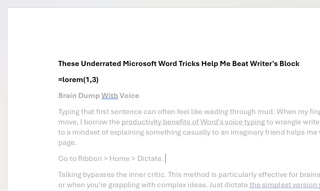 Microsoft Word Dummy-Text