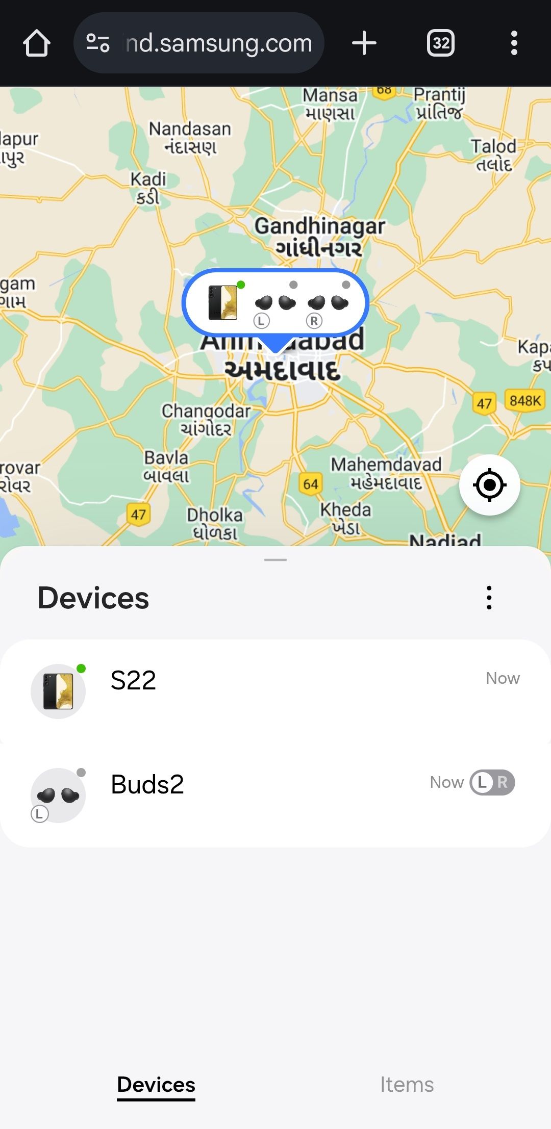 Smartthings Samsung در مرورگر Android پیدا می کند