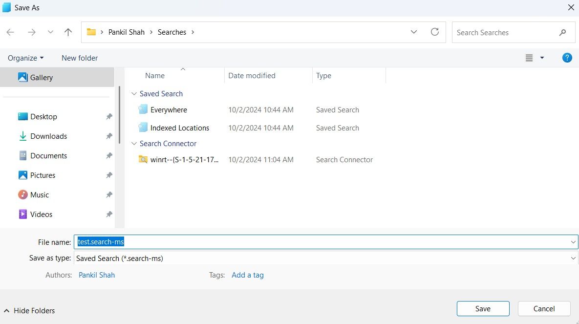 گزینه جستجو را در File Explorer ذخیره کنید